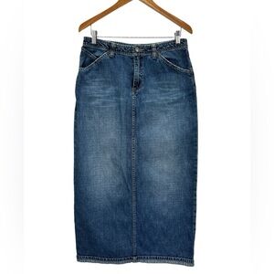 Vintage BKE Diva Long Maxi Straight Denim Skirt Medium Wash Modest